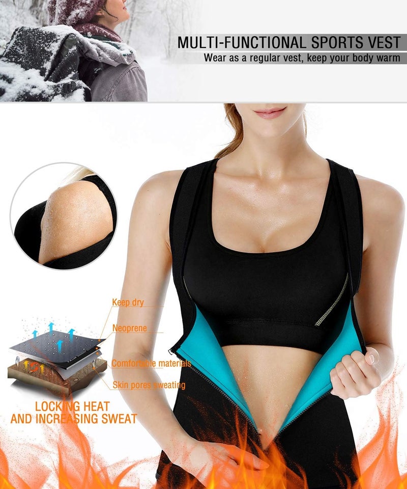 NonEcho Women Sauna Sweat Suit Sleeve Spa Cami Hot Neoprene Slimming Workout Vest Body Shaper Waist Trainer Top - Image 2